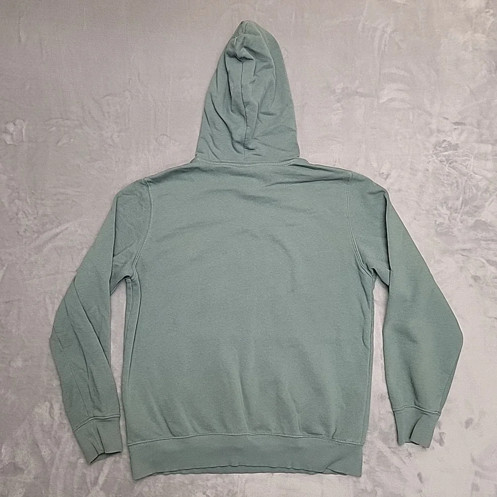 North Face Hoodie Mens Medium Green Camo Logo Front Hooded Pullover Sweatshirt